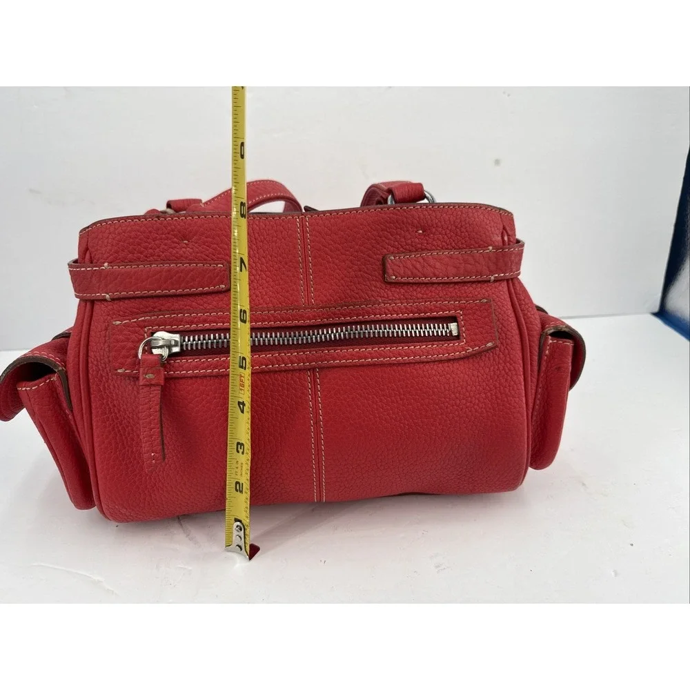 Dooney & Bourke Red Pebbled Leather Purse Satchel Bag